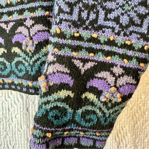 Icelandic Designs Wool fully lined Cardigan with ornate hook closure SZ L - Picture 4 of 8